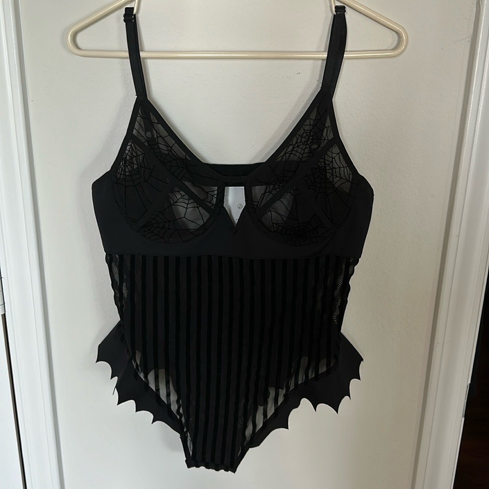 Sheer Spiderweb Goth Bodysuit.